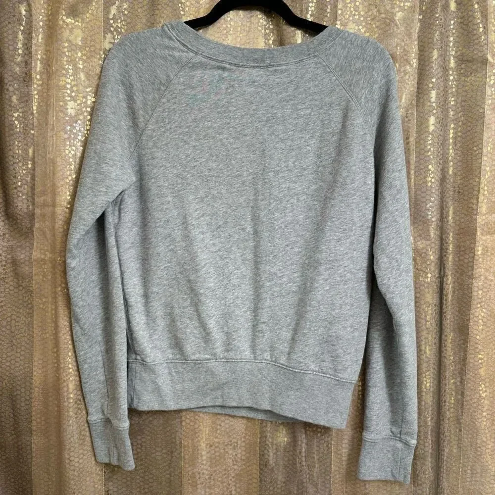 Vintage PINK Victorias Secret Gray Logo Pullover Sweater Small‎ Flawed